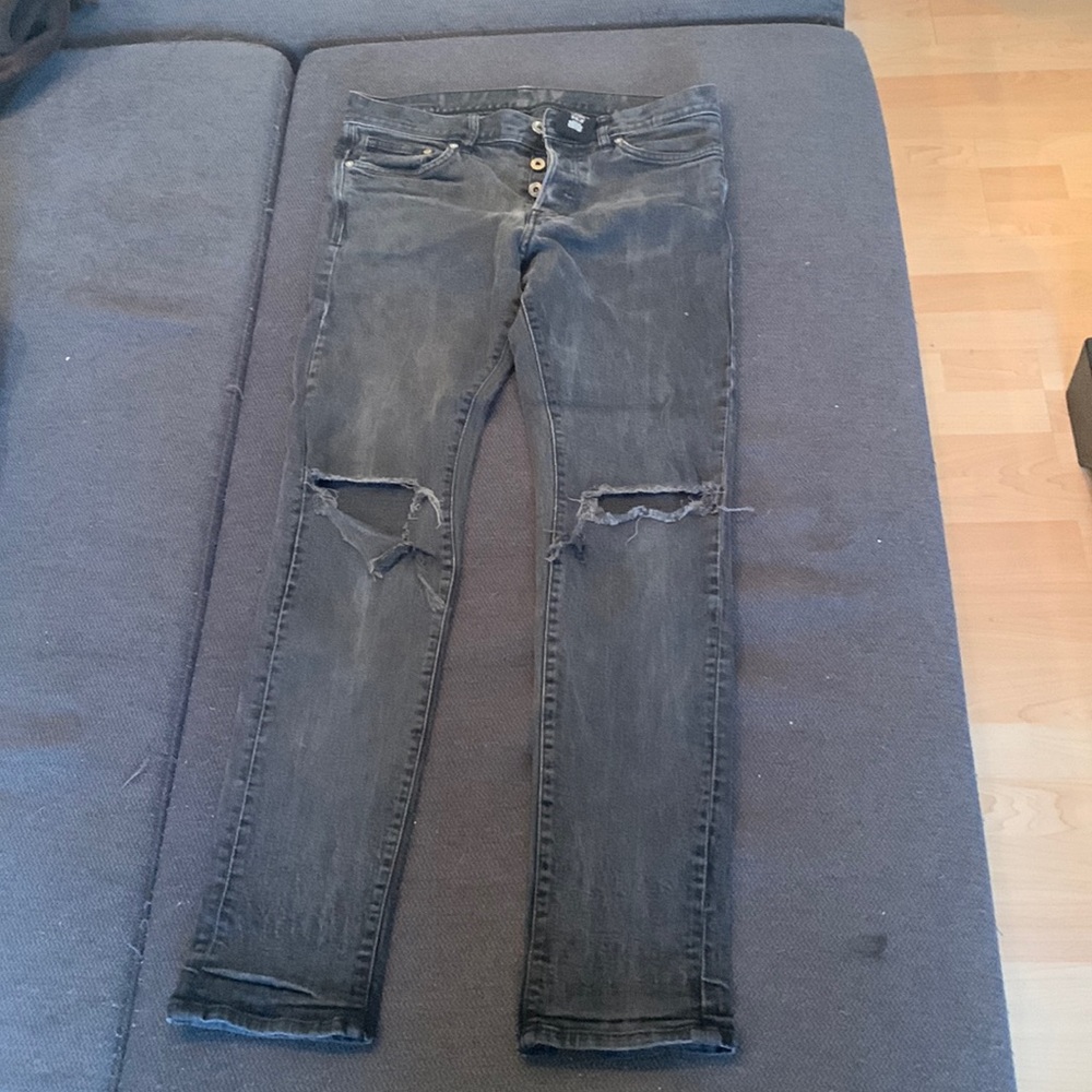 H&M Faded Black Distressed Jeans